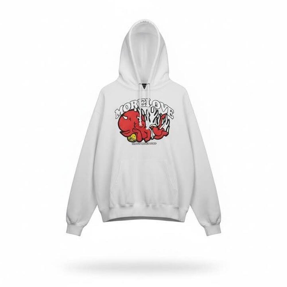 White More Love Lonely HeartsDevil Graphic Hoodie 3X